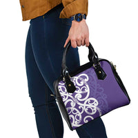 Violet Green Maori Shoulder Handbag Koru Kowhaiwhai - Polynesian Pride
