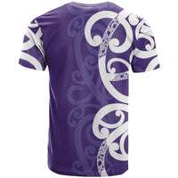 Violet Green Maori T Shirt Koru Kowhaiwhai - Polynesian Pride