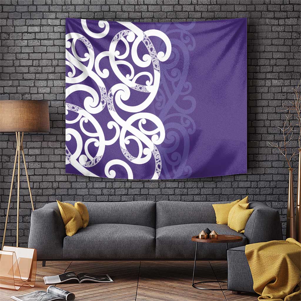 Violet Green Maori Tapestry Koru Kowhaiwhai LT7 Violet - Polynesian Pride