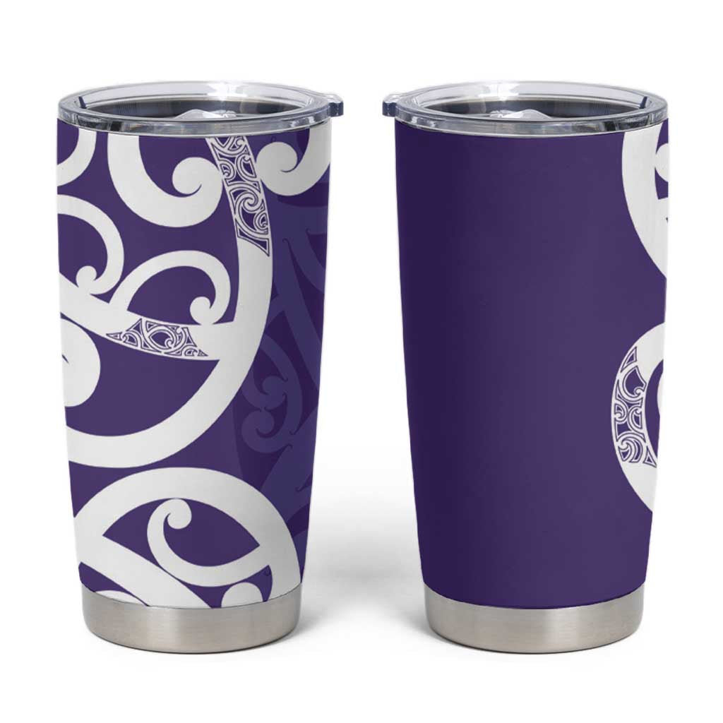 Violet Green Maori Tumbler Cup Koru Kowhaiwhai - Polynesian Pride