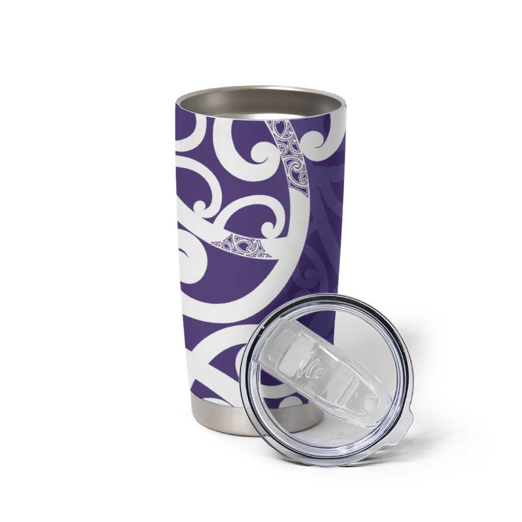 Violet Green Maori Tumbler Cup Koru Kowhaiwhai - Polynesian Pride