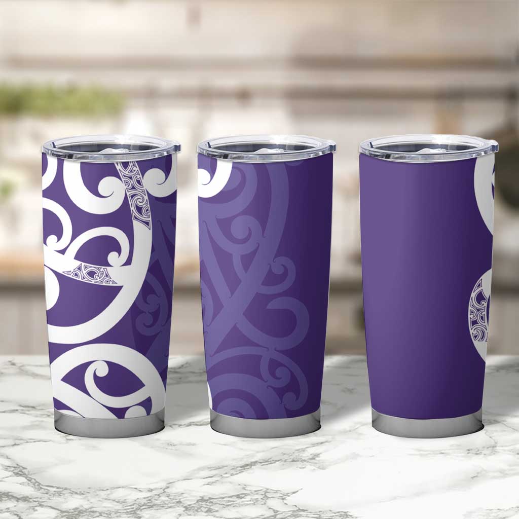 Violet Green Maori Tumbler Cup Koru Kowhaiwhai - Polynesian Pride