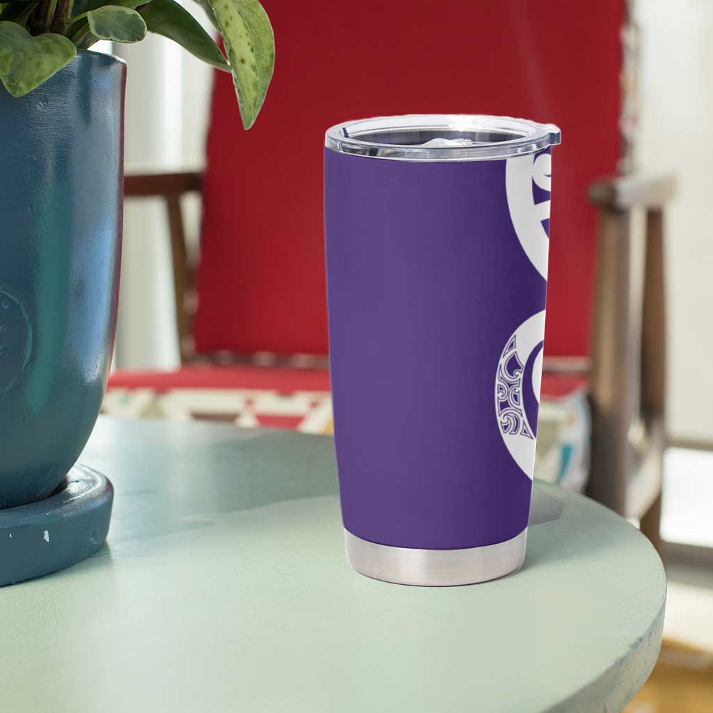 Violet Green Maori Tumbler Cup Koru Kowhaiwhai - Polynesian Pride