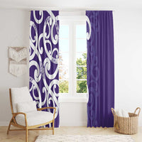 Violet Green Maori Window Curtain Koru Kowhaiwhai - Polynesian Pride
