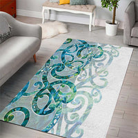 Paua Shell Maori Area Rug Koru Kowhaiwhai - Polynesian Pride