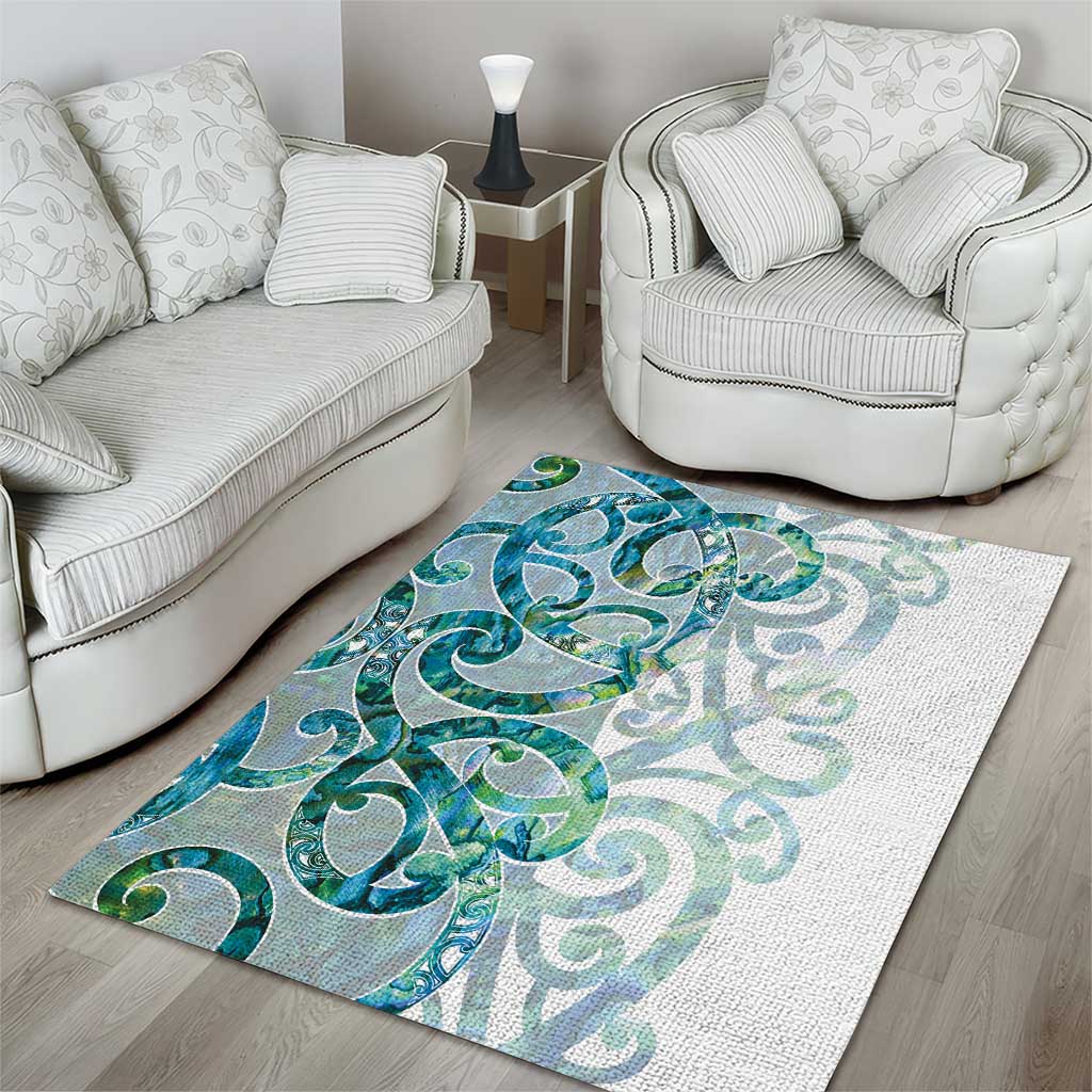 Paua Shell Maori Area Rug Koru Kowhaiwhai - Polynesian Pride