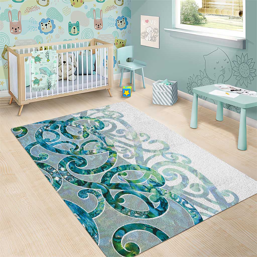 Paua Shell Maori Area Rug Koru Kowhaiwhai - Polynesian Pride