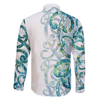 Paua Shell Maori Family Matching Long Sleeve Bodycon Dress and Hawaiian Shirt Koru Kowhaiwhai - Polynesian Pride