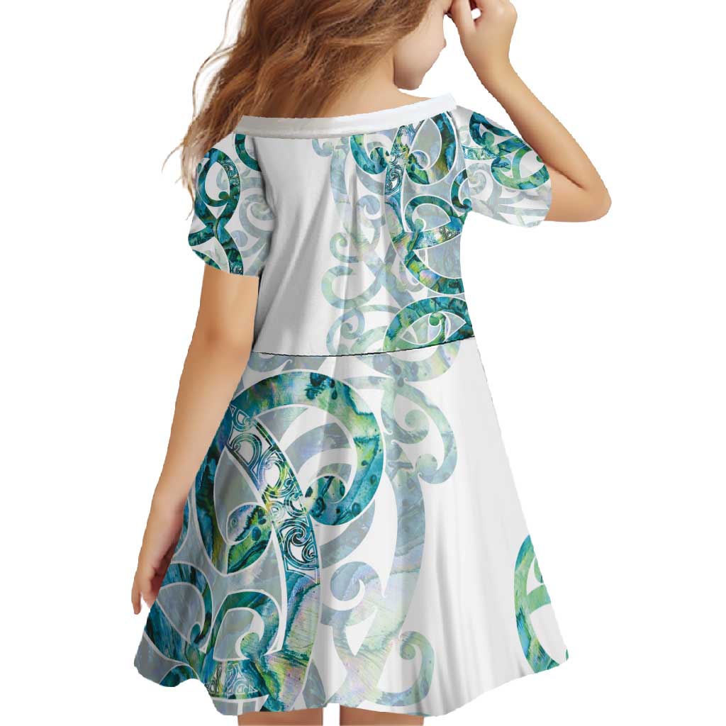 Paua Shell Maori Family Matching Mermaid Dress and Hawaiian Shirt Koru Kowhaiwhai - Polynesian Pride