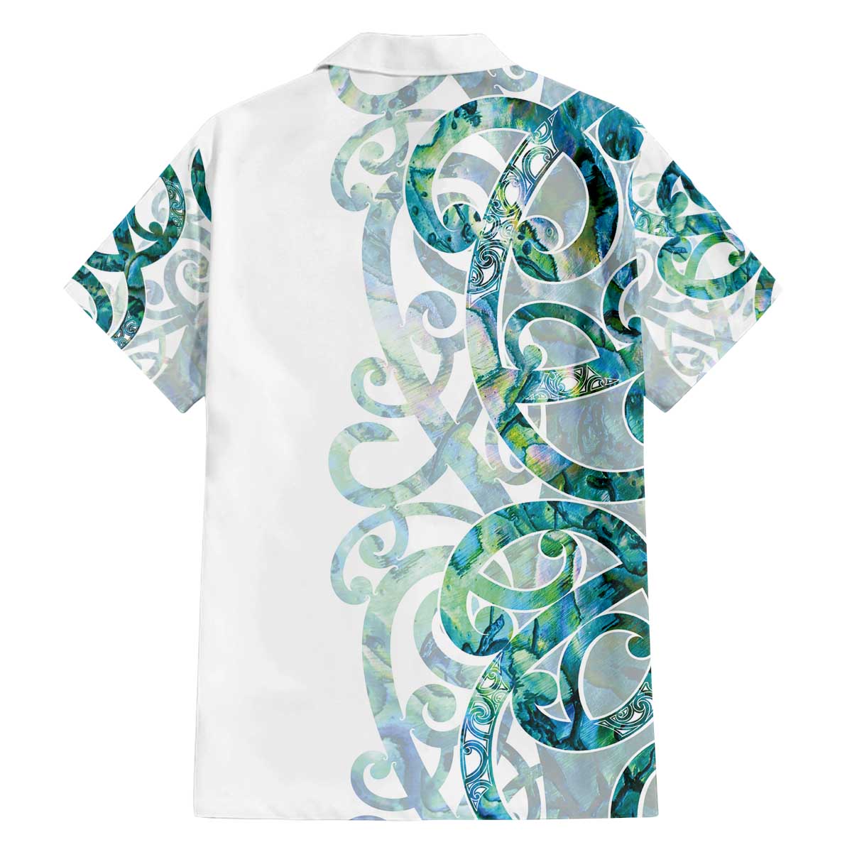 Paua Shell Maori Family Matching Off The Shoulder Long Sleeve Dress and Hawaiian Shirt Koru Kowhaiwhai LT7 - Polynesian Pride