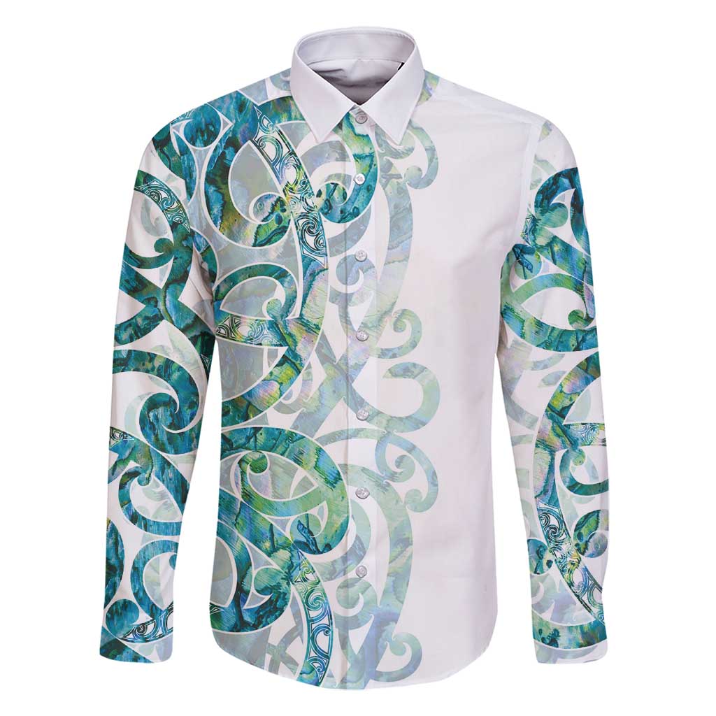 Paua Shell Maori Family Matching Off Shoulder Short Dress and Hawaiian Shirt Koru Kowhaiwhai - Polynesian Pride