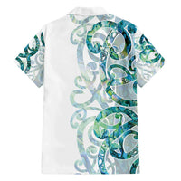 Paua Shell Maori Family Matching Short Sleeve Bodycon Dress and Hawaiian Shirt Koru Kowhaiwhai - Polynesian Pride