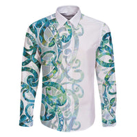 Paua Shell Maori Family Matching Tank Maxi Dress and Hawaiian Shirt Koru Kowhaiwhai - Polynesian Pride