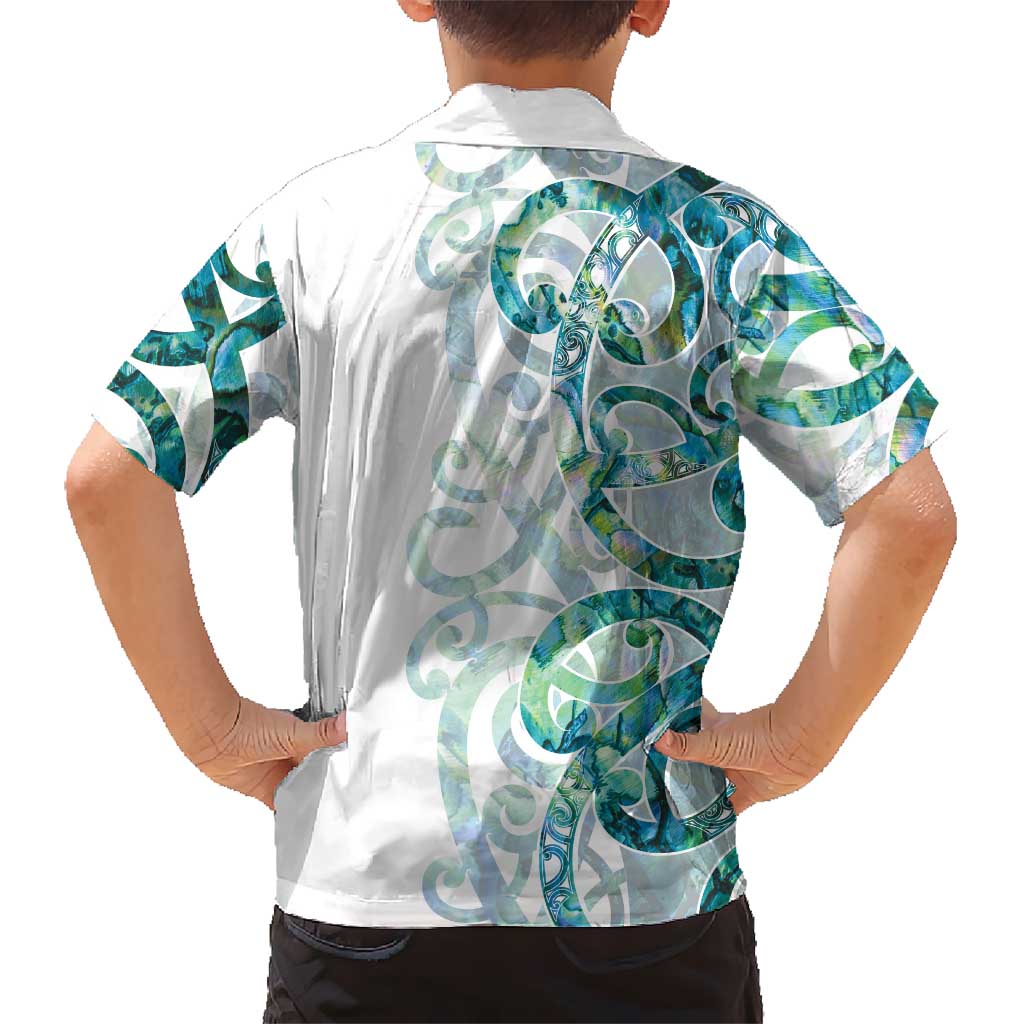 Paua Shell Maori Kid Hawaiian Shirt Koru Kowhaiwhai LT7 - Polynesian Pride