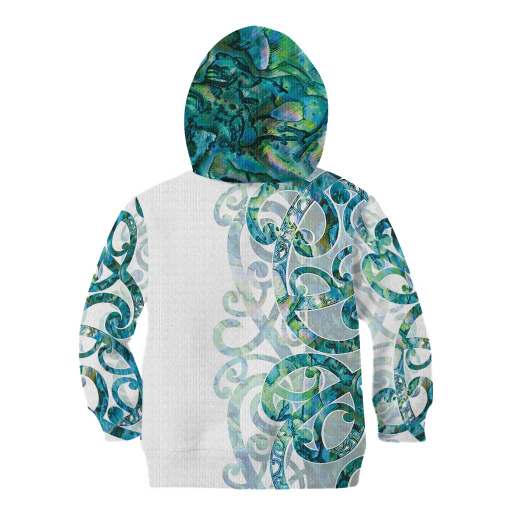 Paua Shell Maori Kid Hoodie Koru Kowhaiwhai - Polynesian Pride