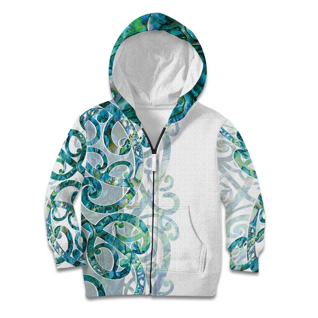 Paua Shell Maori Kid Hoodie Koru Kowhaiwhai - Polynesian Pride