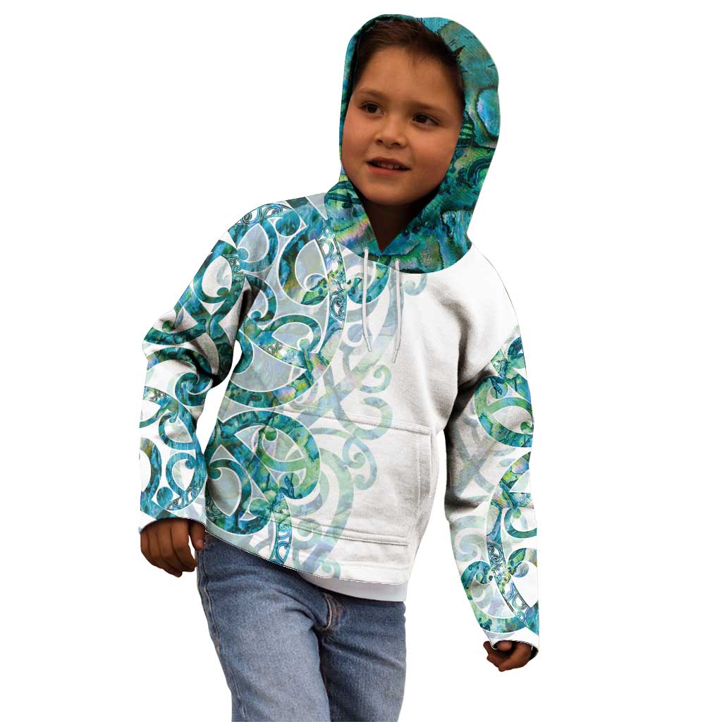 Paua Shell Maori Kid Hoodie Koru Kowhaiwhai - Polynesian Pride