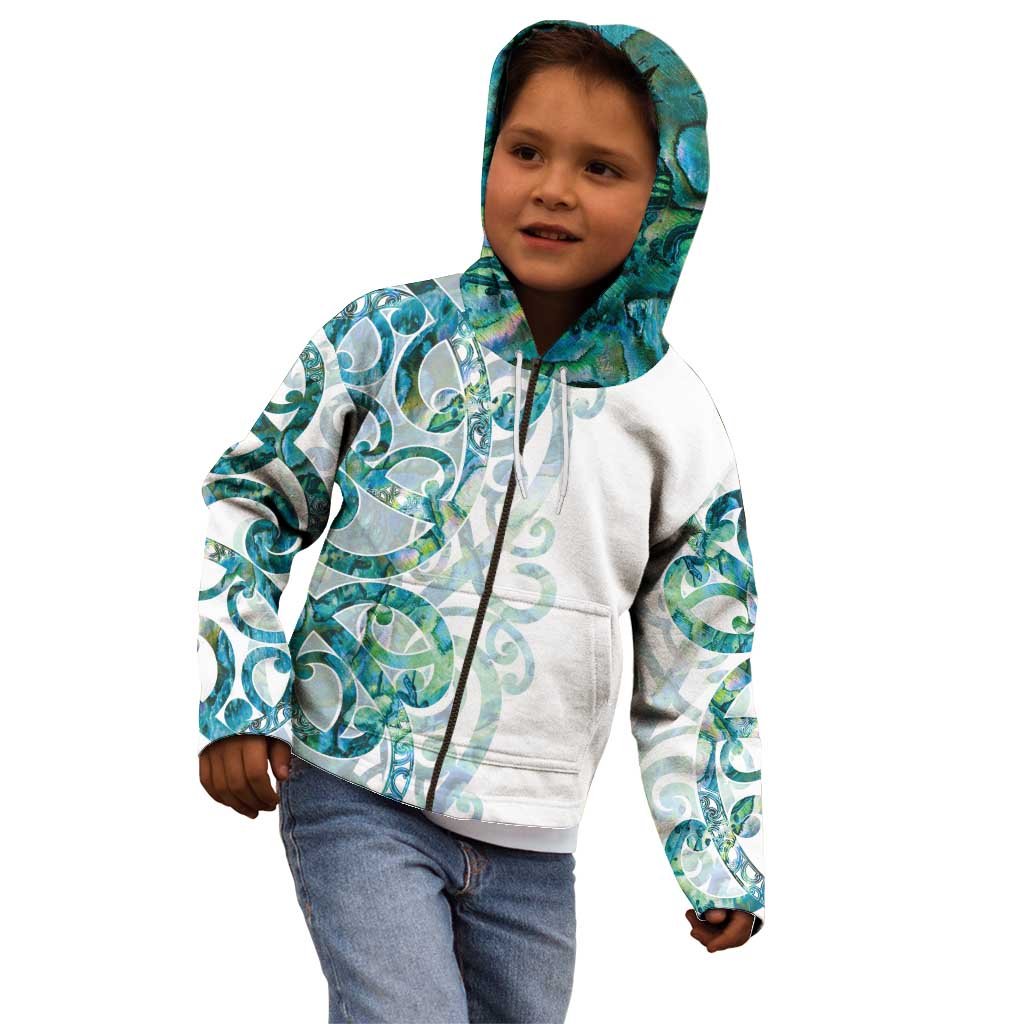 Paua Shell Maori Kid Hoodie Koru Kowhaiwhai - Polynesian Pride