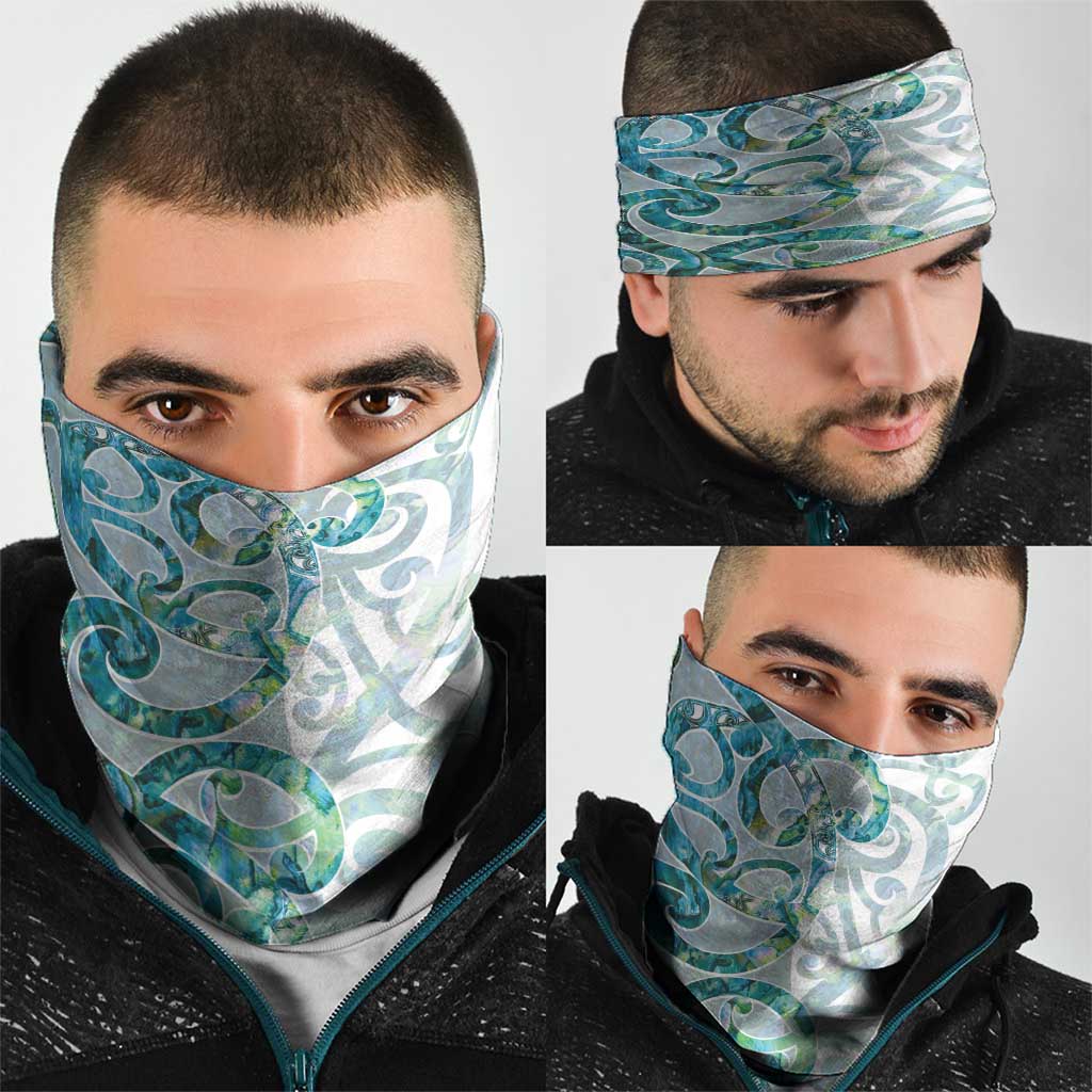 Paua Shell Maori Neck Gaiter Koru Kowhaiwhai - Polynesian Pride