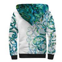 Paua Shell Maori Sherpa Hoodie Koru Kowhaiwhai - Polynesian Pride