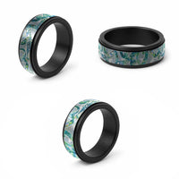 Paua Shell Maori Spinner Ring Koru Kowhaiwhai