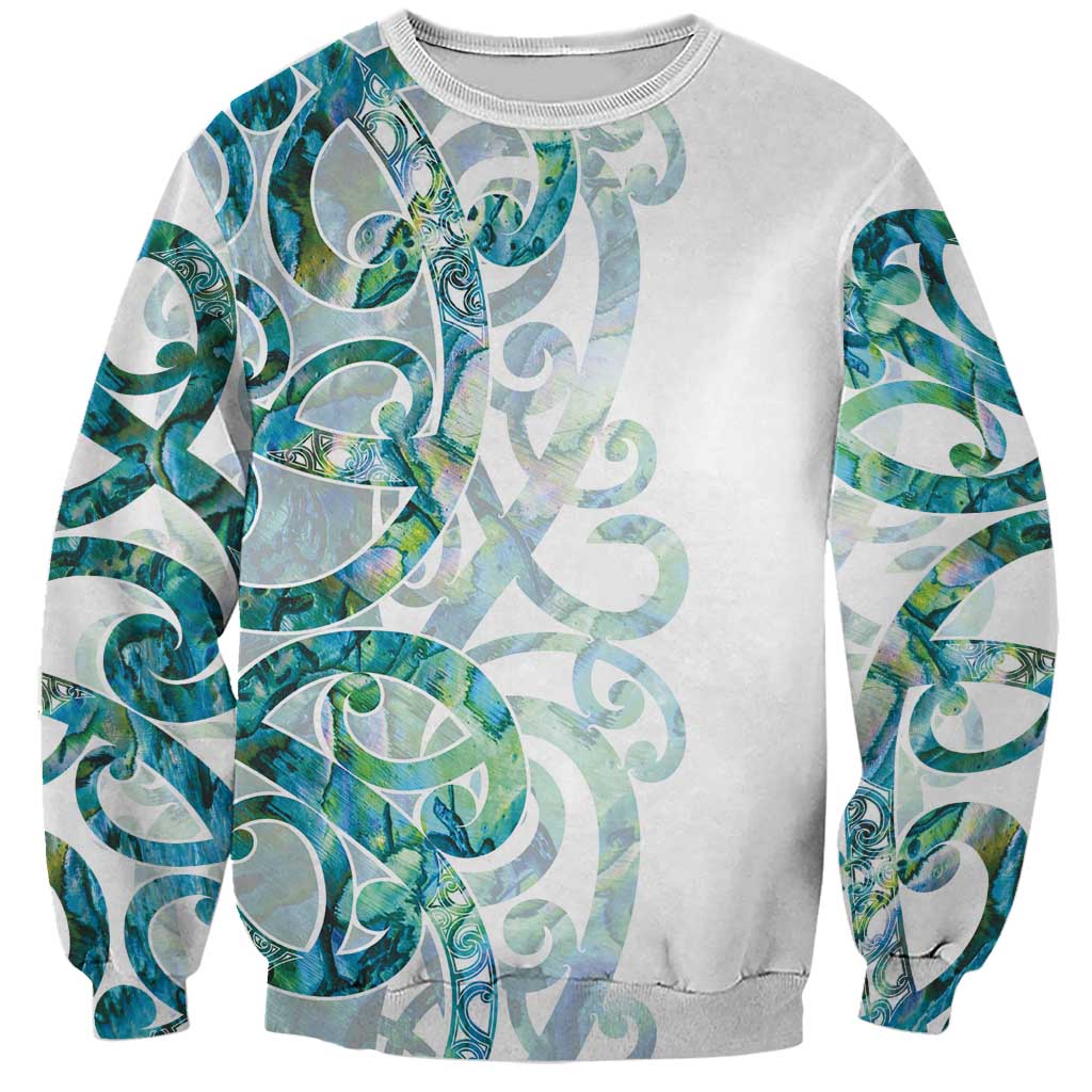 Paua Shell Maori Sweatshirt Koru Kowhaiwhai - Polynesian Pride