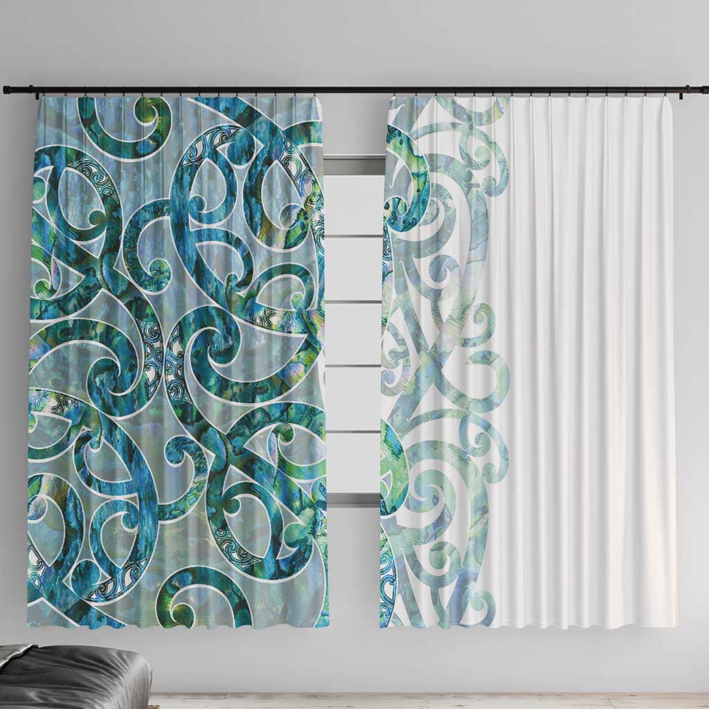 Paua Shell Maori Window Curtain Koru Kowhaiwhai - Polynesian Pride