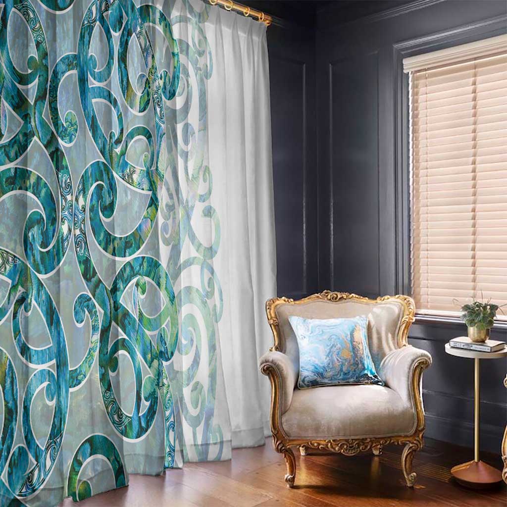 Paua Shell Maori Window Curtain Koru Kowhaiwhai - Polynesian Pride