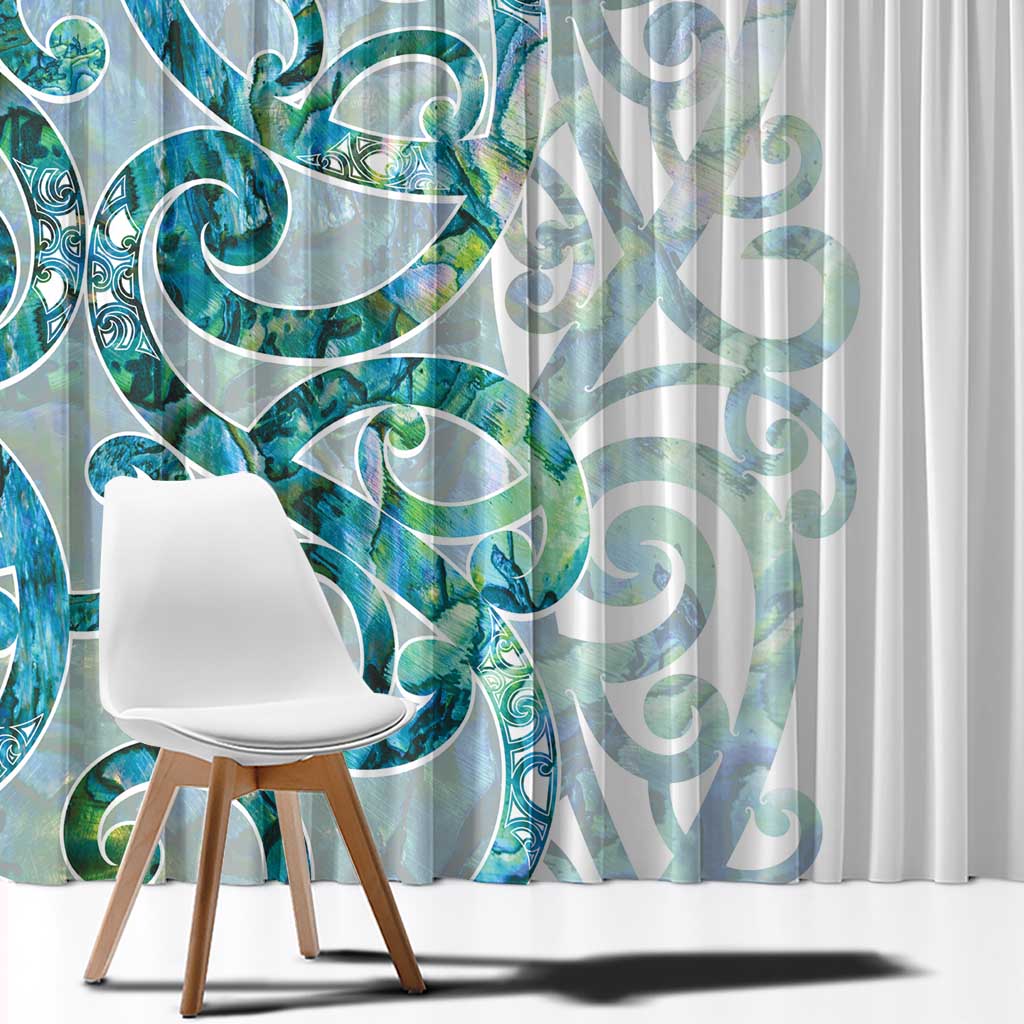 Paua Shell Maori Window Curtain Koru Kowhaiwhai - Polynesian Pride