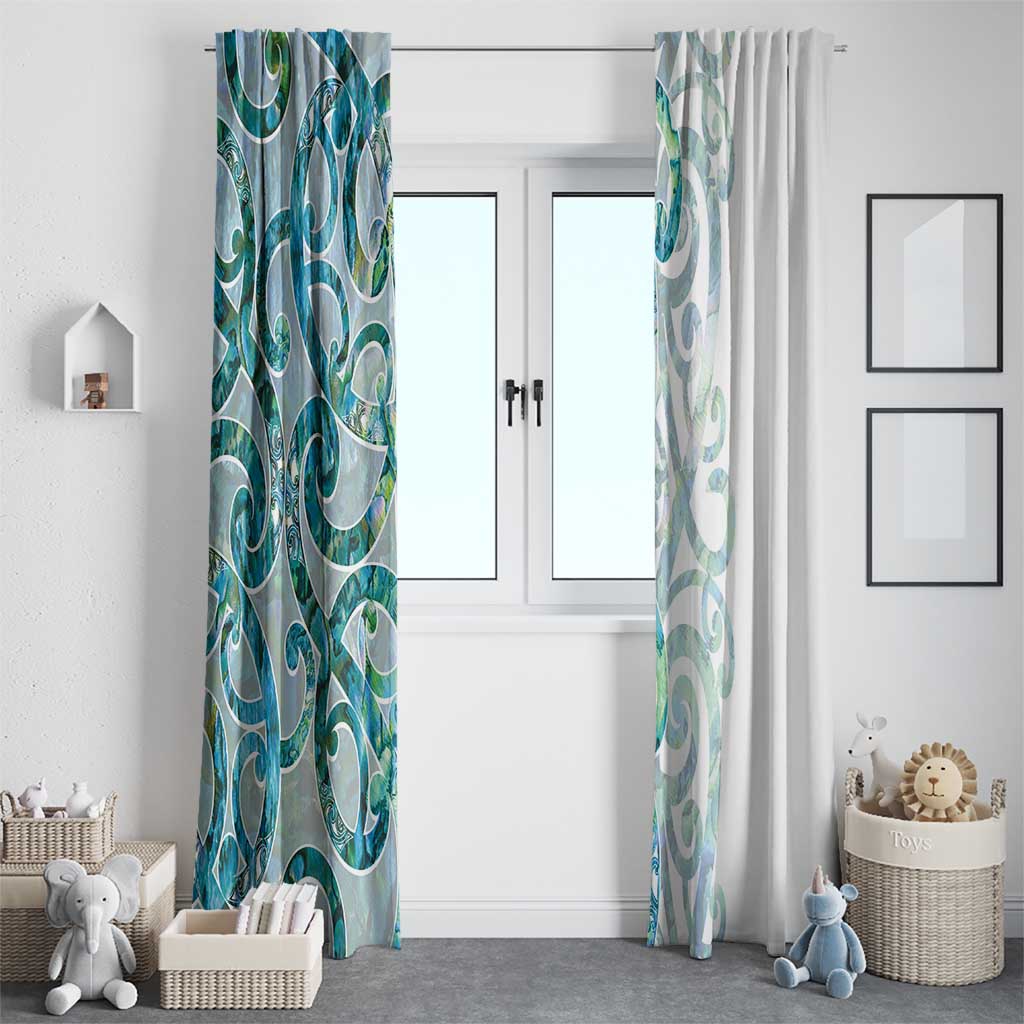 Paua Shell Maori Window Curtain Koru Kowhaiwhai - Polynesian Pride