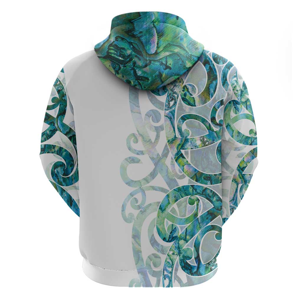 Paua Shell Maori Zip Hoodie Koru Kowhaiwhai LT7 - Polynesian Pride