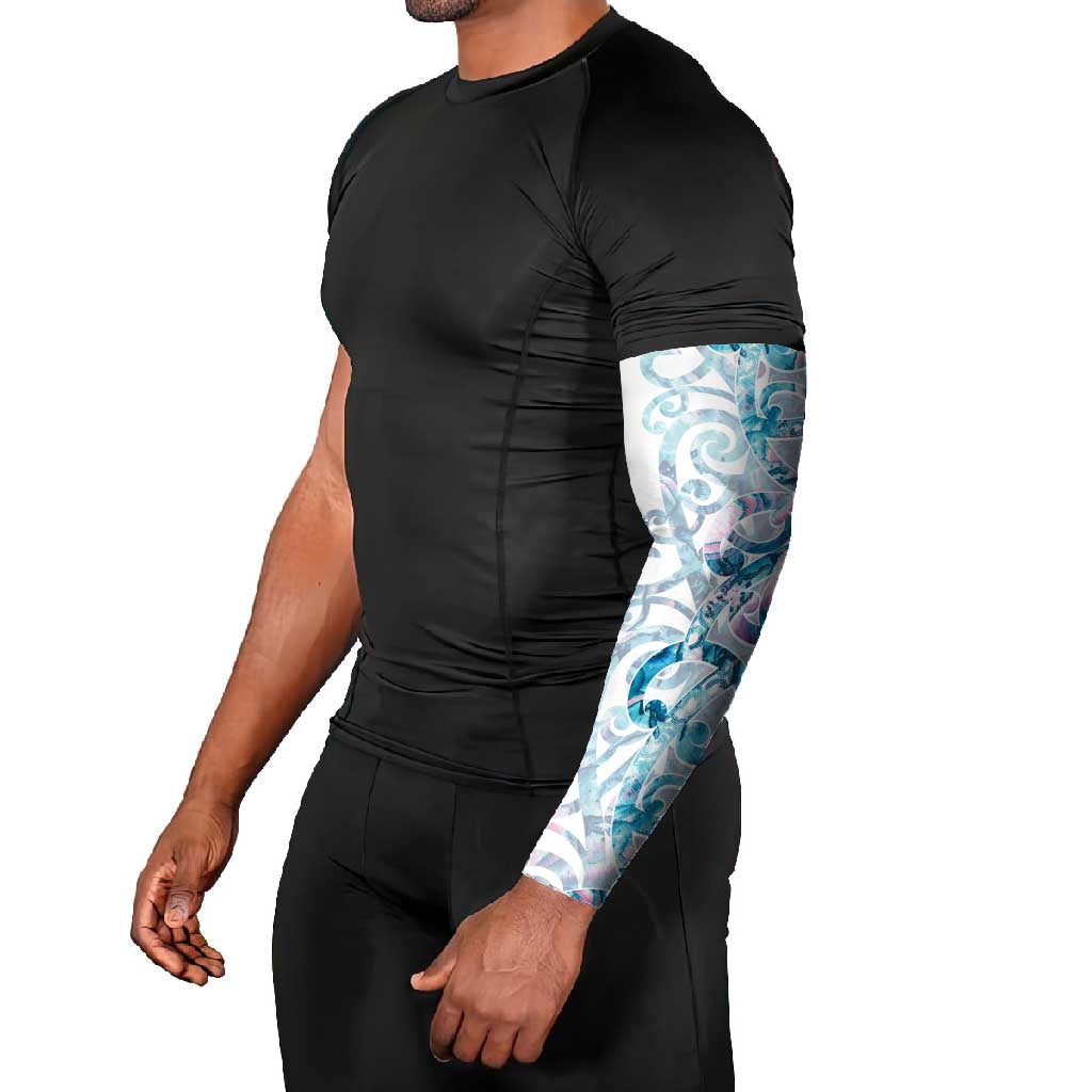 Turquoise Paua Shell Maori Arm Sleeves Koru Kowhaiwhai LT7 - Polynesian Pride