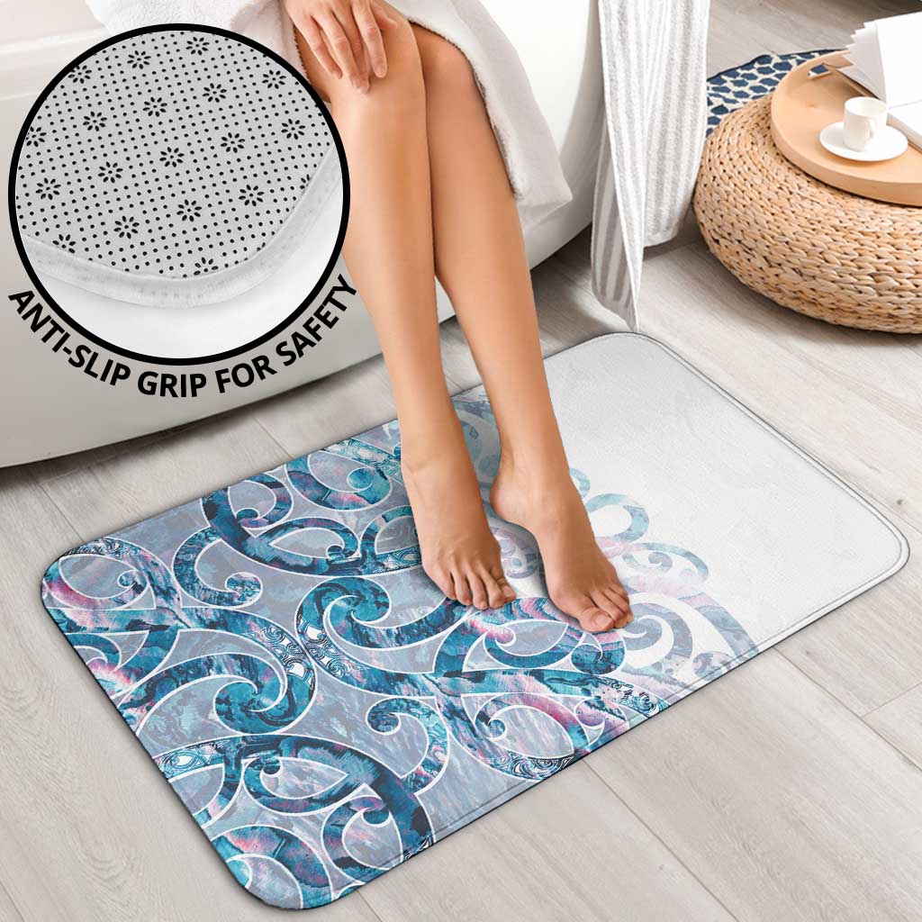 Turquoise Paua Shell Maori Bathroom Set Koru Kowhaiwhai - Polynesian Pride