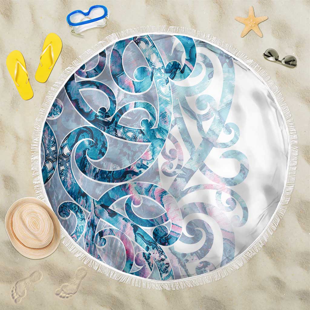 Turquoise Paua Shell Maori Beach Blanket Koru Kowhaiwhai - Polynesian Pride