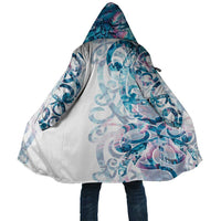 Turquoise Paua Shell Maori Cloak Koru Kowhaiwhai LT7 Unisex White - Polynesian Pride