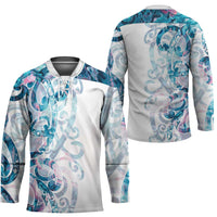 Turquoise Paua Shell Maori Hockey Jersey Koru Kowhaiwhai - Polynesian Pride