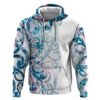 Turquoise Paua Shell Maori Hoodie Koru Kowhaiwhai - Polynesian Pride