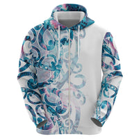 Turquoise Paua Shell Maori Hoodie Koru Kowhaiwhai - Polynesian Pride