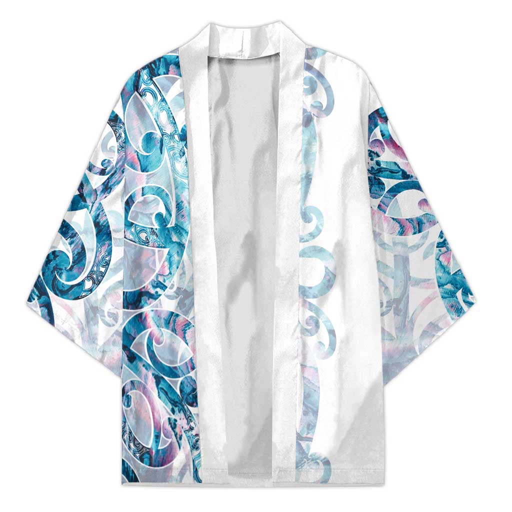 Turquoise Paua Shell Maori Kimono Koru Kowhaiwhai - Polynesian Pride
