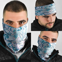 Turquoise Paua Shell Maori Neck Gaiter Koru Kowhaiwhai - Polynesian Pride