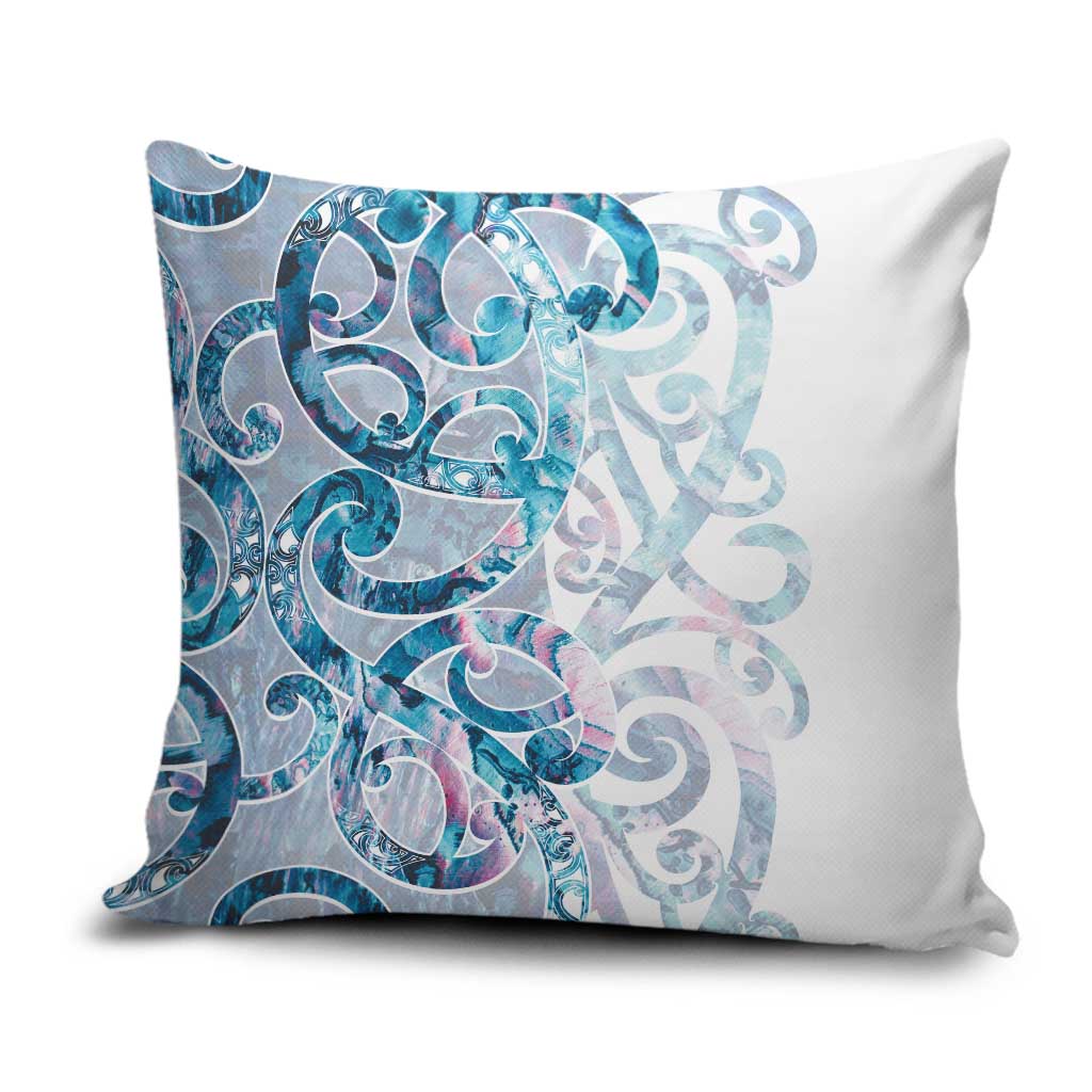 Turquoise Paua Shell Maori Pillow Cover Koru Kowhaiwhai - Polynesian Pride