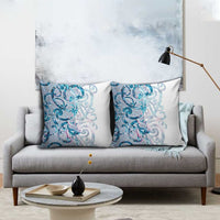 Turquoise Paua Shell Maori Pillow Cover Koru Kowhaiwhai - Polynesian Pride