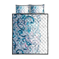 Turquoise Paua Shell Maori Quilt Bed Set Koru Kowhaiwhai LT7 - Polynesian Pride