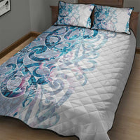 Turquoise Paua Shell Maori Quilt Bed Set Koru Kowhaiwhai LT7 - Polynesian Pride