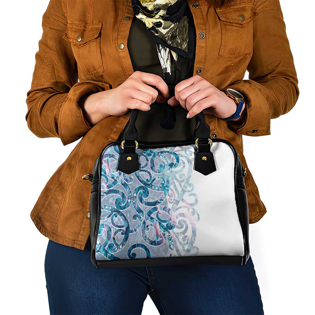 Turquoise Paua Shell Maori Shoulder Handbag Koru Kowhaiwhai - Polynesian Pride