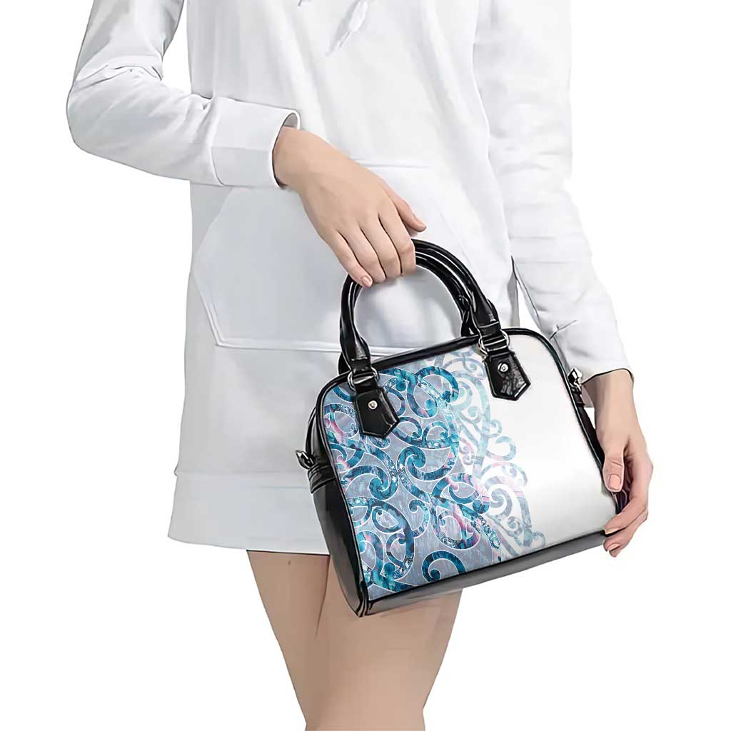 Turquoise Paua Shell Maori Shoulder Handbag Koru Kowhaiwhai - Polynesian Pride