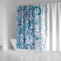 Turquoise Paua Shell Maori Shower Curtain Koru Kowhaiwhai LT7 - Polynesian Pride