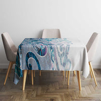 Turquoise Paua Shell Maori Tablecloth Koru Kowhaiwhai - Polynesian Pride