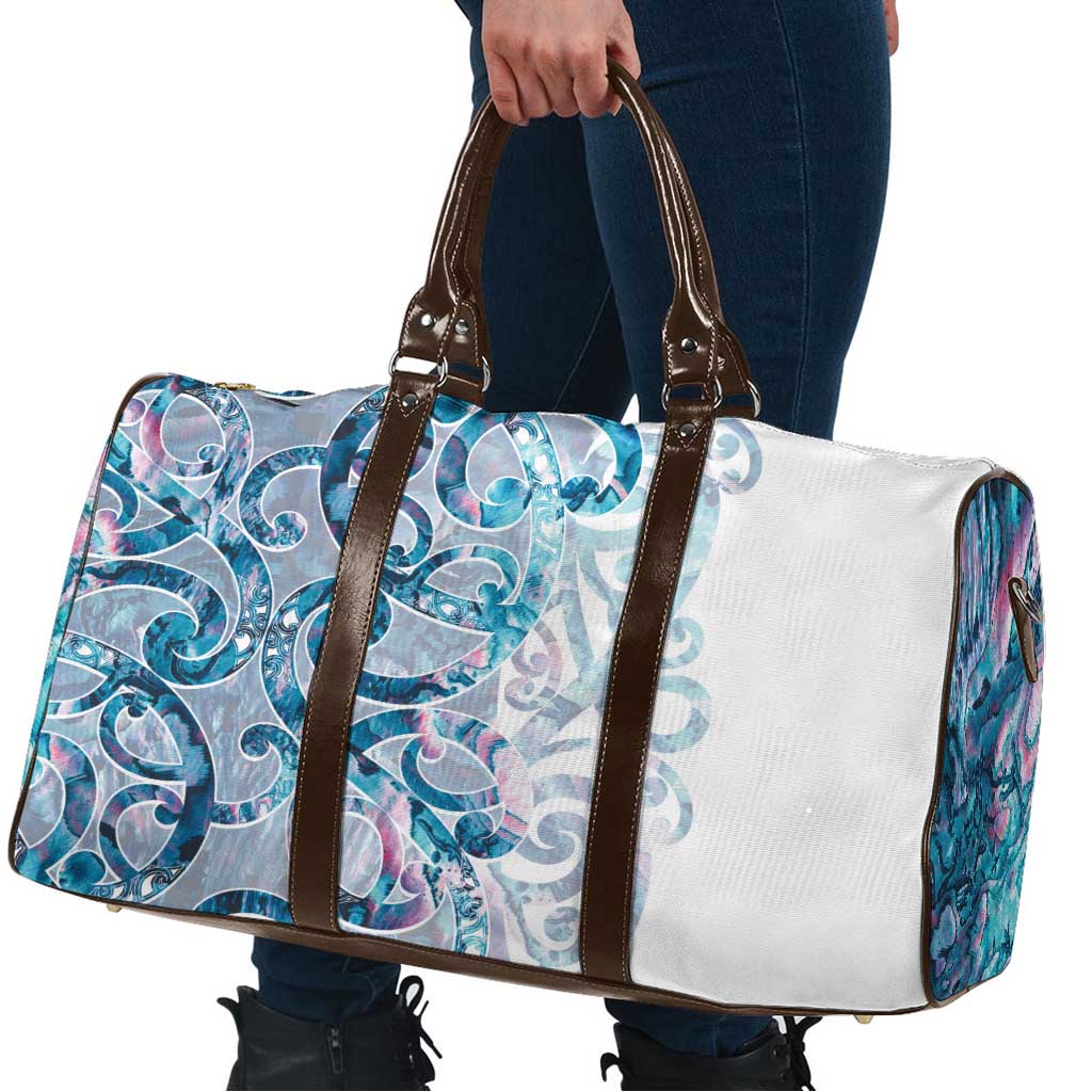 Turquoise Paua Shell Maori Travel Bag Koru Kowhaiwhai - Polynesian Pride