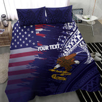 American Samoa Mix US Bedding Set Flag Day Grunge Style LT7 - Polynesian Pride